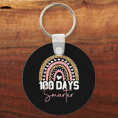 100 dagen slimmere 100e dag schoolregenboog sleutelhanger (Voorkant)
