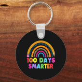 100 dagen slimmere 100e dag schoolregenboog sleutelhanger (Voorkant)