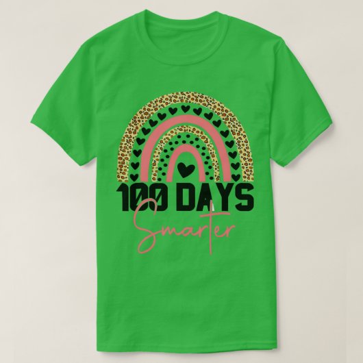 100 dagen slimmere 100e dag schoolregenboog t-shirt (Design voorkant)