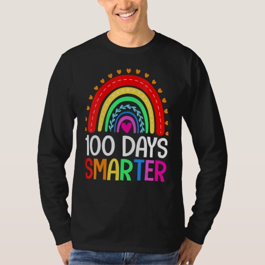 100 dagen slimmere 100e dag schoolregenboog t-shirt (Voorkant)