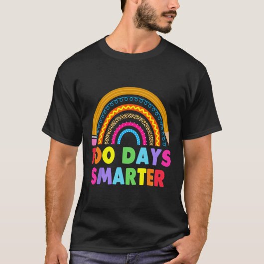 100 dagen slimmere 100e dag schoolregenboog t-shirt (Voorkant)