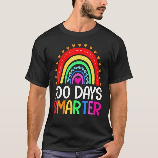 100 dagen slimmere 100e dag schoolregenboog t-shirt (Voorkant)