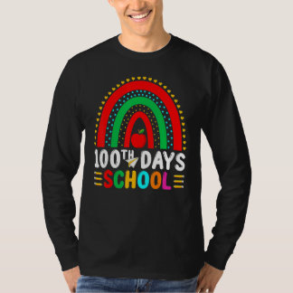 100 dagen slimmere 100e dag schoolregenboog t-shirt