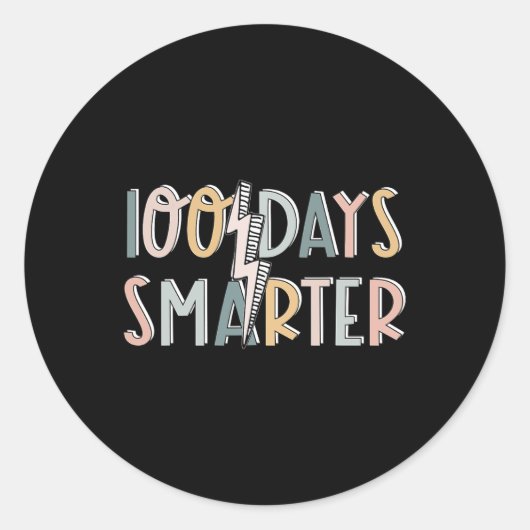 100 dagen slimmere 100e dag schoolstudent ronde sticker (Voorkant)