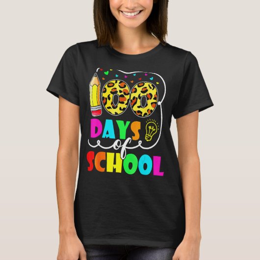 100 dagen slimmere 100e dag schoolstudent t-shirt (Voorkant)