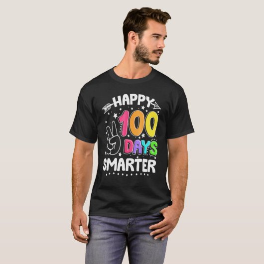 100 dagen slimmere 100e dag schoolteken t-shirt (Voorkant volledig)