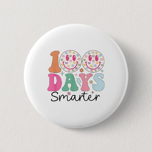 100 dagen slimmere 100e schooldag ronde button 5,7 cm (Voorkant)