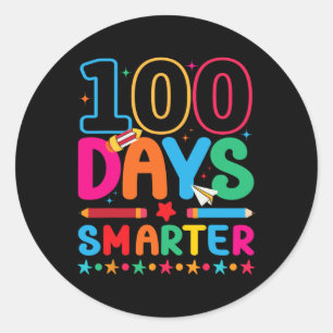 100 dagen slimmere 100e schooldag ronde sticker