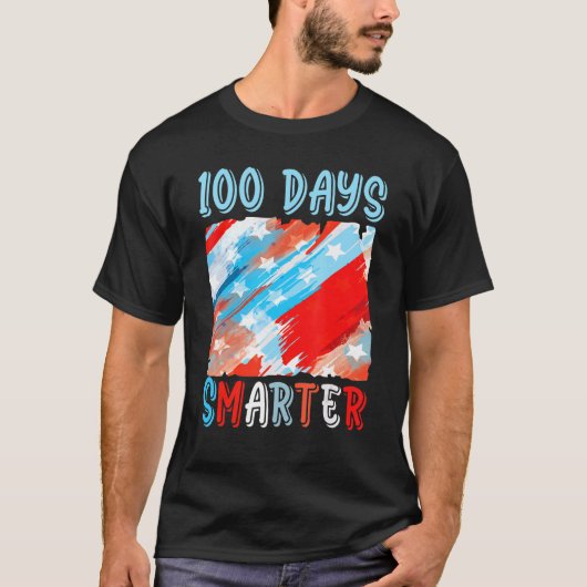 100 dagen slimmere Amerikaanse vlag 100e dag T-shirt (Voorkant)