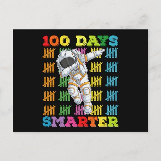 100 dagen slimmere astronaut 100ste dag van de sch briefkaart (Voorkant)