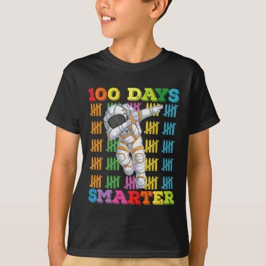 100 dagen slimmere astronaut 100ste dag van de sch t-shirt (Voorkant)
