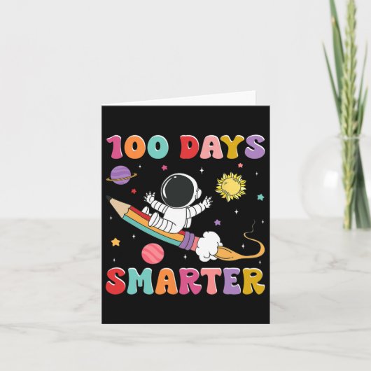 100 dagen Slimmere Astronaut Outer Space Boys Kind Kaart (Voorkant)