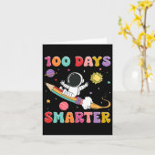 100 dagen Slimmere Astronaut Outer Space Boys Kind Kaart (Gele Bloem)