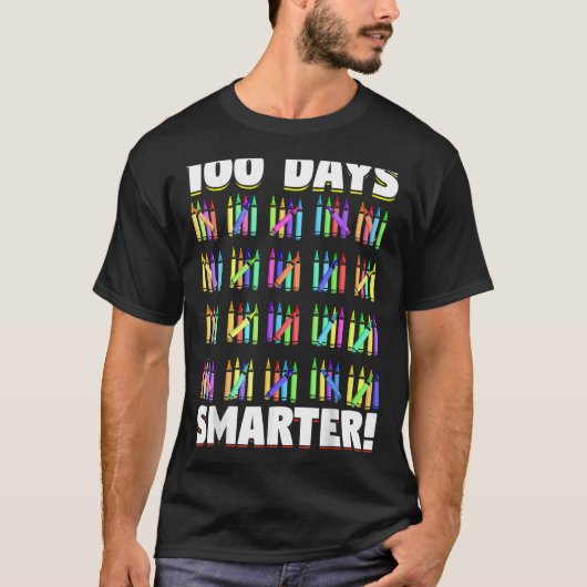 100 dagen slimmere Crayons-student 100 dagen Scho T-shirt (Voorkant)