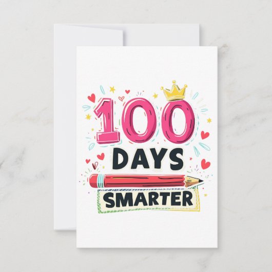 100 dagen slimmere dagen van de leerkracht bedankkaart (Voorkant)