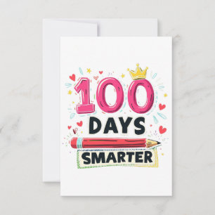 100 dagen slimmere dagen van de leerkracht bedankkaart