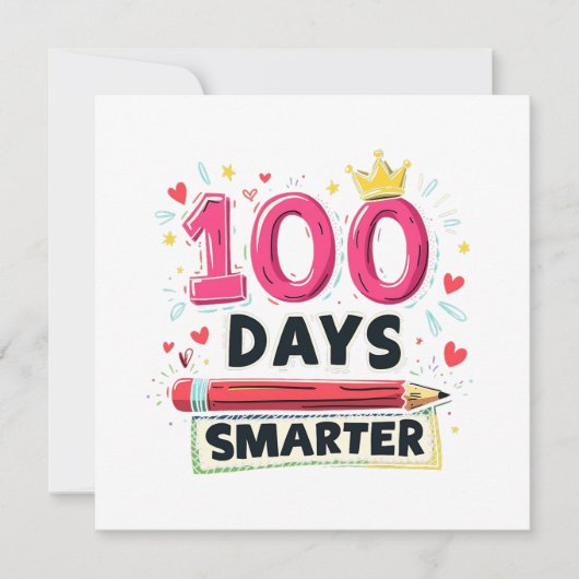 100 dagen slimmere dagen van de leerkracht feestdagenkaart (Voorkant)
