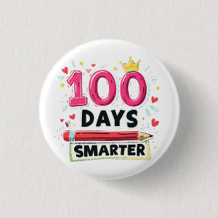 100 dagen slimmere dagen van de leerkracht ronde button 3,2 cm