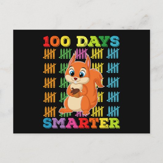 100 dagen slimmere eekhoorn 100ste dag van de scho briefkaart (Voorkant)