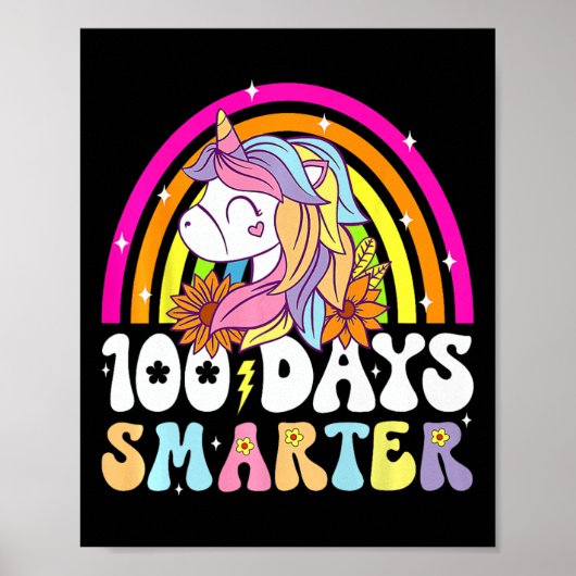 100 dagen slimmere eenhoorn Kinder regenboog 100st Poster (Voorkant)