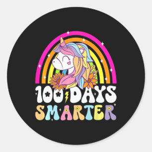 100 dagen slimmere eenhoorn Kinder regenboog 100st Ronde Sticker