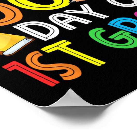 100 dagen slimmere eerste graad 100e dag van schoo poster (Hoek)