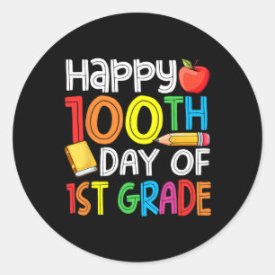 100 dagen slimmere eerste graad 100e dag van schoo ronde sticker