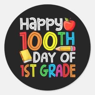 100 dagen slimmere eerste graad 100e dag van schoo ronde sticker