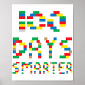 100 dagen slimmere Funny School Blocks voor jongen Poster (Voorkant)