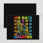 100 dagen slimmere graafmachine 100ste schooldag briefkaart (Voorkant / Achterkant)