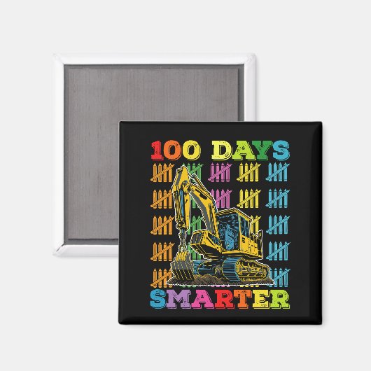 100 dagen slimmere graafmachine 100ste schooldag magneet (Voorkant / Achterkant)