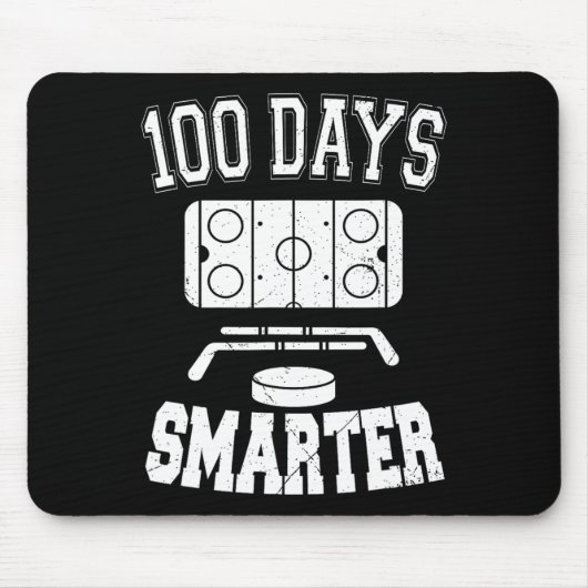 100 dagen slimmere Hockey-sport 100e schooldag Muismat (Voorkant)