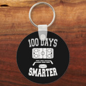 100 dagen slimmere Hockey-sport 100e schooldag Sleutelhanger (Voorkant)