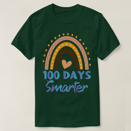 100 dagen Slimmere Kindertuin School Teacher Rainb T-shirt (Design voorkant)