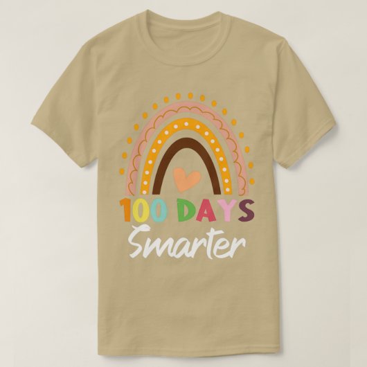100 dagen Slimmere Kindertuin School Teacher Rainb T-shirt (Design voorkant)