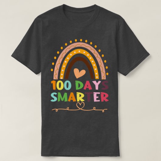100 dagen Slimmere Kindertuin School Teacher Rainb T-shirt (Design voorkant)