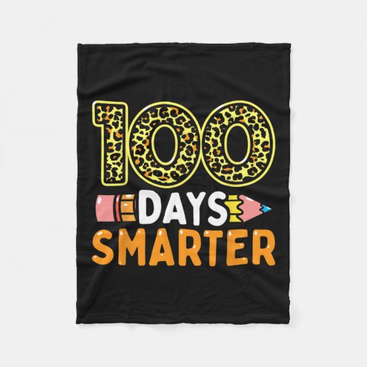 100 dagen slimmere leraar of student 100e dag van  fleece deken (Voorkant)