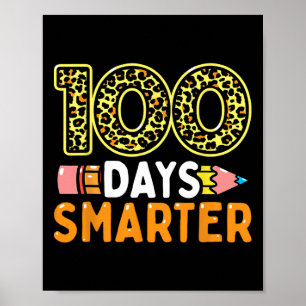 100 dagen slimmere leraar of student 100e dag van poster