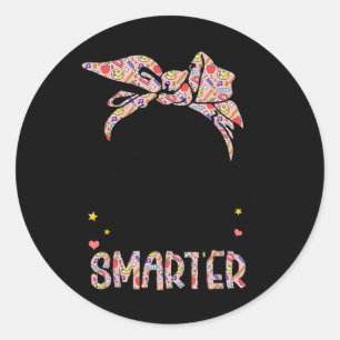 100 dagen slimmere meisjes Bun Hair 100e dag van Ronde Sticker