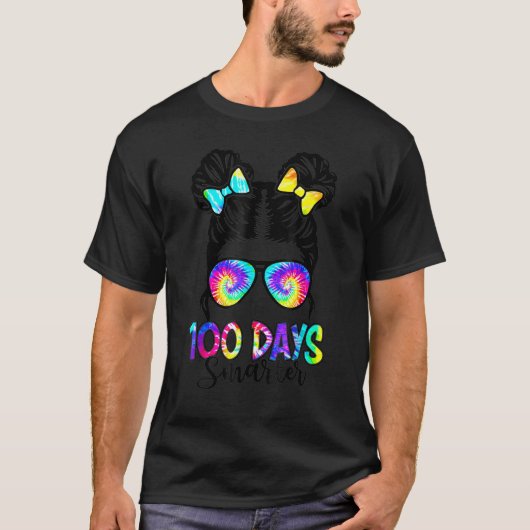 100 dagen slimmere meisjes Bun Hair 100e dag van T-shirt (Voorkant)