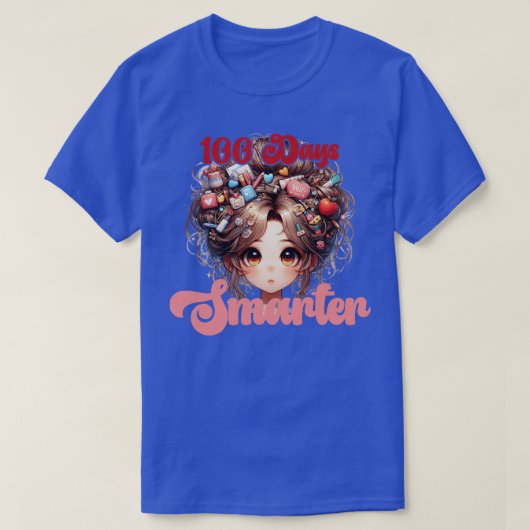 100 dagen slimmere meisjes Messy Bun Haar verpleeg T-shirt (Design voorkant)