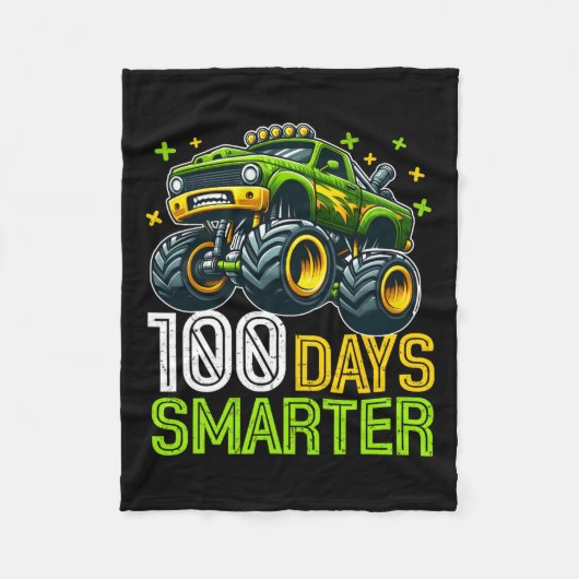 100 dagen Slimmere Monstervrachtwagen 100 dagen va Fleece Deken (Voorkant)