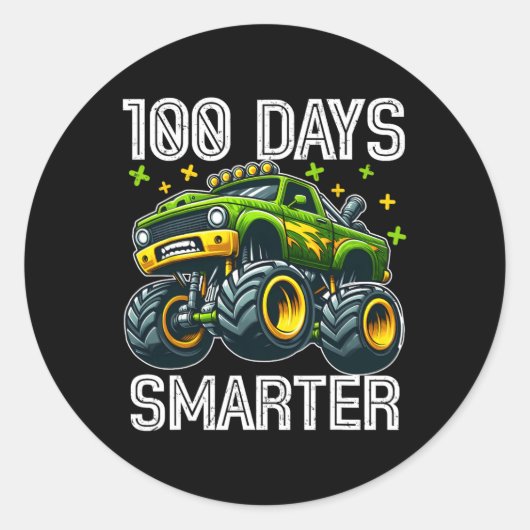 100 dagen Slimmere Monstervrachtwagen 100 dagen va Ronde Sticker (Voorkant)