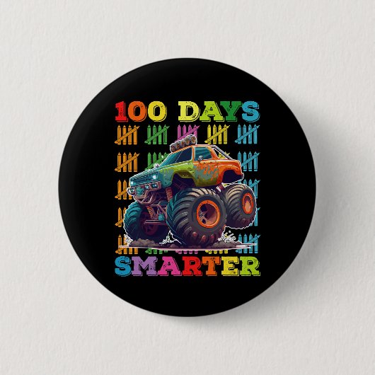 100 dagen Slimmere Monstervrachtwagen 100e dagscho Ronde Button 5,7 Cm (Voorkant)