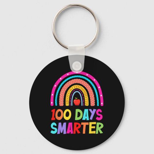100 dagen slimmere regenboog, 100e schooldag sleutelhanger (Voorkant)