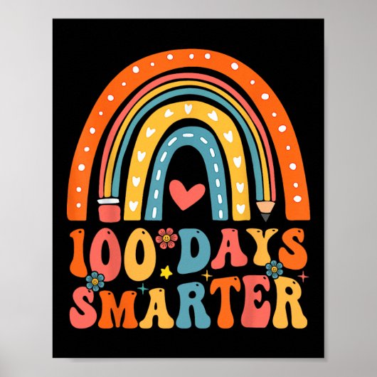 100 dagen slimmere regenboog van de Groovy 100 dag Poster (Voorkant)