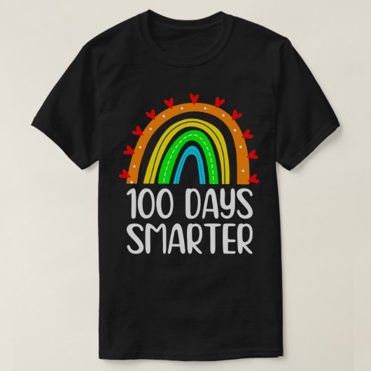 100 dagen slimmere regenboogleraar student 100e da t-shirt (Design voorkant)
