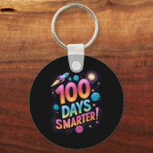 100 dagen Slimmere Ruimte-thema School Celebration Sleutelhanger (Voorkant)