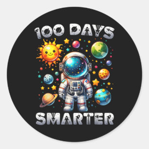 100 dagen Slimmere Ruimtevaarder 100ste Dag School Ronde Sticker