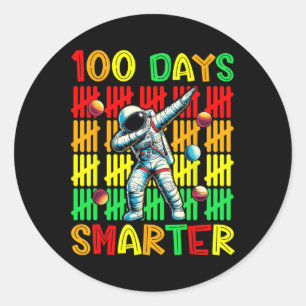 100 dagen Slimmere Ruimtevaarder 100ste Dag School Ronde Sticker
